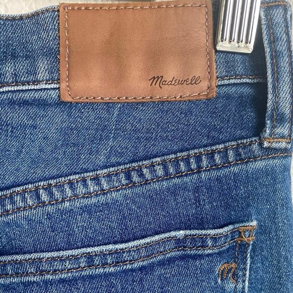MADEWELL Straight Crop High Rise‎ Whiskered Distressed Jeans Roger Wash Size 25 - Picture 6 of 10